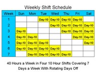 10 Hour Schedules for 7 Days a Week screenshot